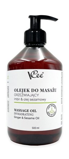 VCee masážny olej Povzbudzujúci - Zázvor a sezam 500ml