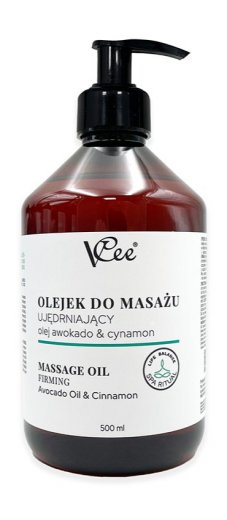 VCee masážny olej Spevňujúci - Avokádo a škorica 500ml