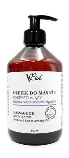 VCee masážny olej Rozjasňujúci - Jazmín a sladká mandle 500ml